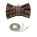 Evening Bag - 3-layer Bow-Inspired Design w/ Linear Beads - Brown - BG-444MBN
